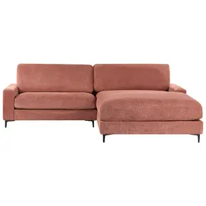 Left-Hand Corner Sofa MALOY Red 3 Seater Left Hand