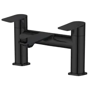 Bathroom Basin Mono Mixer Tap & Bath Filler Set Including Wastes - Matt Black