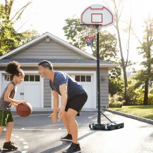 HOMCOM 155-210cm Height Adjustable Basketball Stand Backboard Portable w/ Net