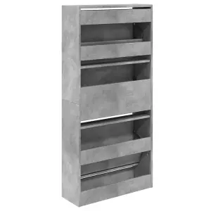 Shoe Cabinet Concrete Grey 60x21x125.5 cm Engineered Wood