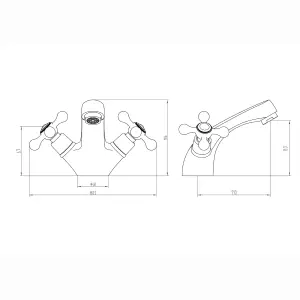 ENKI Beaumont Chrome Traditional Slotted Brass Basin Mixer Tap & Waste BBT0109