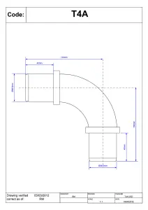 McAlpine T4A 1.5" Pushfit 90 degree Overflow Bend