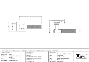 From The Anvil Satin Marine SS (316) Brompton Lever on Rose Set (Square)