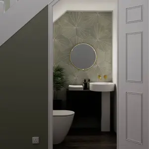 Sensio Aspect Brass effect Circular Wall-mounted Bathroom Illuminated mirror (H)60cm (W)60cm