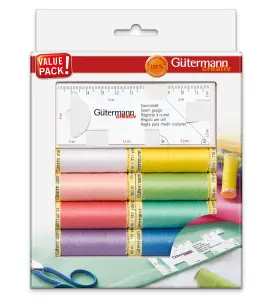 TSET S/A 8X100M GAUGE - Thread Set: Sew-All: 8 x 100m and Seam Gauge: Assorted - Gutermann