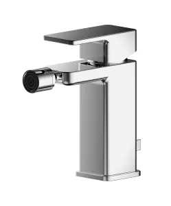 Square Mono Bidet Mixer Tap With Pop Up Waste Chrome