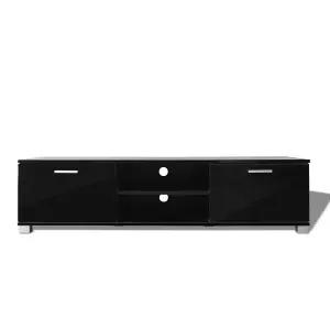 Berkfield TV Cabinet High-Gloss Black 140x40.3x34.7 cm