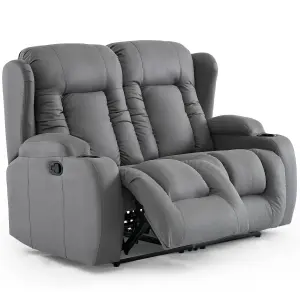 Caesar 2+3 Seater Grey Technology Fabric Modern Manual Recliner Sofa Set