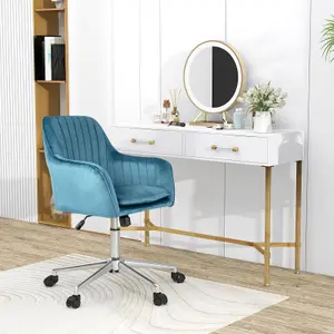 Costway Home Office Chair Ergonomic Swivel Computer Desk Chair Leisure Vanity Armchair