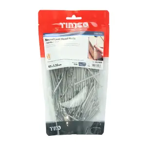 Timco - Round Lost Head Nails - Stainless Steel (Size 65 x 3.35 - 1 Kilograms)