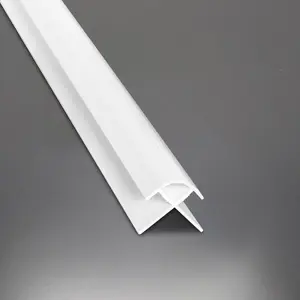 Nes Home Bathroom External Corner White Trims For Shower Wall Panels PVC Cladding 2.4m Set Of 4 For 10mm Panels