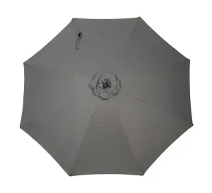 Grey 2.7m Crank and Tilt LED Strip Parasol (38mm Pole, 8 Ribs)