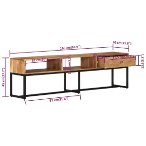 Berkfield TV Cabinet 160x30x45 cm Solid Wood Acacia