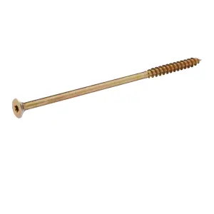 Diall Double-countersunk Yellow-passivated Steel Wood screw (Dia)10mm (L)220mm, Pack of 1