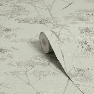 Boutique Serene Seed-Head Sage Floral Wallpaper