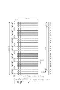 Right Radiators 1250x500 mm Round Designer Ladder Rads Heated Towel Rail Radiator Chrome