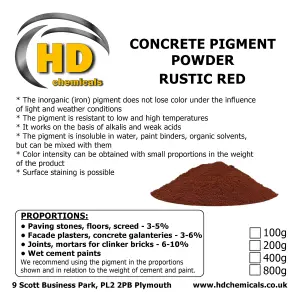 RED Cement Concrete Pigment Powder Dye 400g