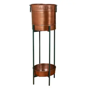 Copper Standing Autumn Winter Celebration Party Champagne Wine Ice Bucket with Tray Gifts Ideas