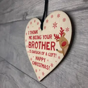 FUNNY Joke Christmas Gift For Sister Wood Heart Sister Gift From Brother Keepsake