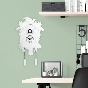 Walplus White Vintage Wall Clock Cuckoo