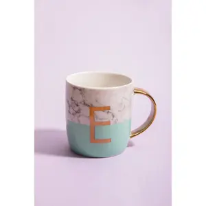 Maison by Premier Mimo Pastel Green E Letter Monogram Mug