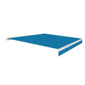 Primrose Awnings 2.5m x 2m Retractable Electric Full Cassette Azure Blue Awning Outdoor Patio Canopy