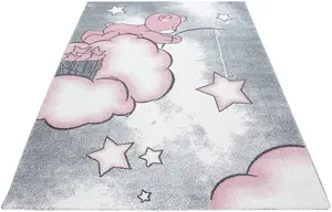 Pink Baby Bear Stars Rug - Kids - 160x230cm