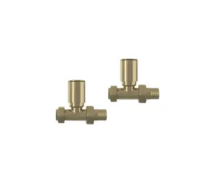 Banyetti Straight Radiator Valves - Brushed Brass