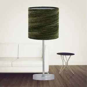 First Choice Lighting Set of 2 Green Crushed Velvet 15.5cm Table Lamp Shades