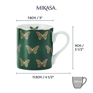 Mikasa Butterflies 280ml Straight-Sided Mug