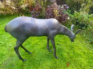 Grazing Doe Garden Sculpture Aluminium Decoration Extra Large