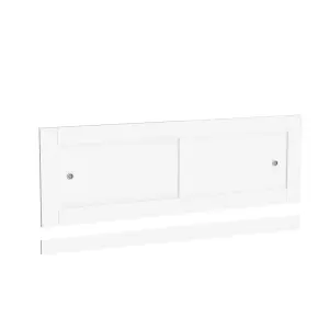 Nes Home White PVC 1800mm 2 Sliding Doors Bath Front Panel