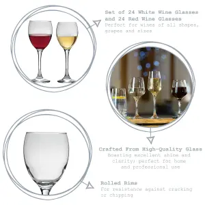 Argon Tableware - Classic Wine Glasses Set - 48pc - Clear