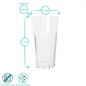 Reusable Plastic Highball Glasses - 665ml - Pack of 12