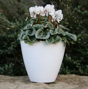 Recycled Plastic Planter Pot - 8" Savannah Matt White