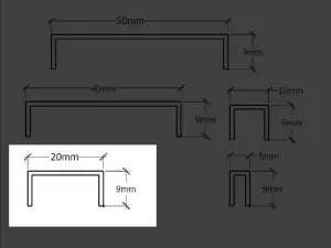 ILCOM decorative profile U 20mm x 2700mm x 0.6mm Gold Brushed Stainless Steel