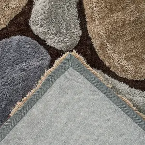 Brown and Grey 3D Pebbles Shaggy Rug - Hawaii