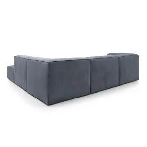 Doris Modular Extended Corner Sofa in Dark Grey Cord Chenille