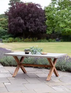 Garden Trading Outdoor Indoor Burford Dining Table Only Natural Polystone Wood