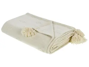 Bedspread KAZY Cotton 200 x 220 cm Beige