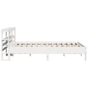 Berkfield Bed Frame without Mattress White 150x200 cm King Size Solid Wood Pine