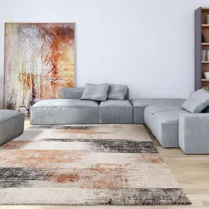 Terracotta Abstract Luxurious Modern Easy To Clean Rug For Living Room Bedroom & Dining Room-160cm X 230cm