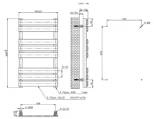 VURTU4 Designer Vertical Single Panel Radiator, 800(H) x450(W), Anthracite, 613650