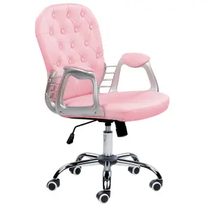 Office Chair Faux Leather Pink PRINCESS