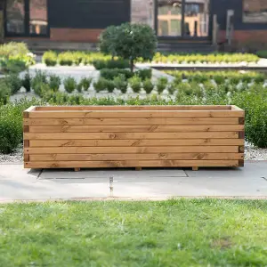 Primrose Wooden Pine Raised Flower Bed Plant Pot Outdoor Trough Planed Planter 200cm