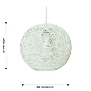 First Choice Lighting Set of 2 Abaca White 10" Globe Ceiling Light Shades