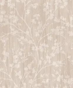 Galerie Secret Garden Beige/Taupe Calming Leaf Branches Wallpaper Roll