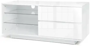 Centurion Supports Gallus High Gloss White with 2-White Drawers and 2 Shelves up to 55" LED/OLED/LCD TV Cabinet