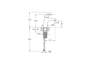 VitrA Flow Line Chrome Round Basin Mixer