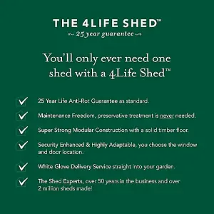 4LIFE Pent Shed 7x5 - Single Door - No Window